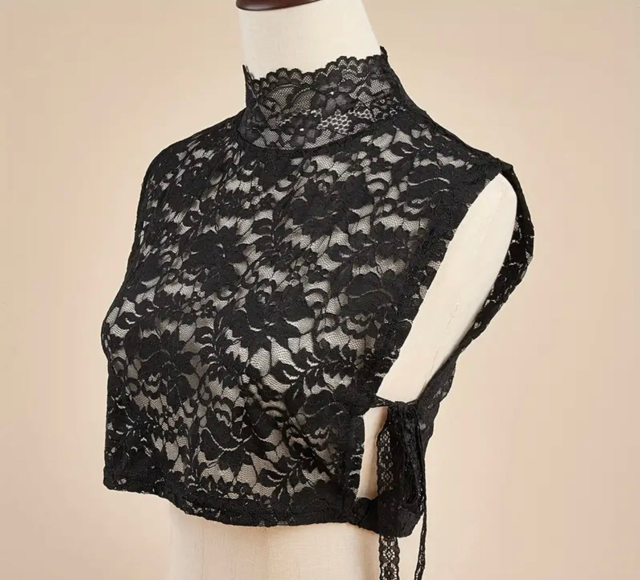 Black Lace Gloves and Neck Cover