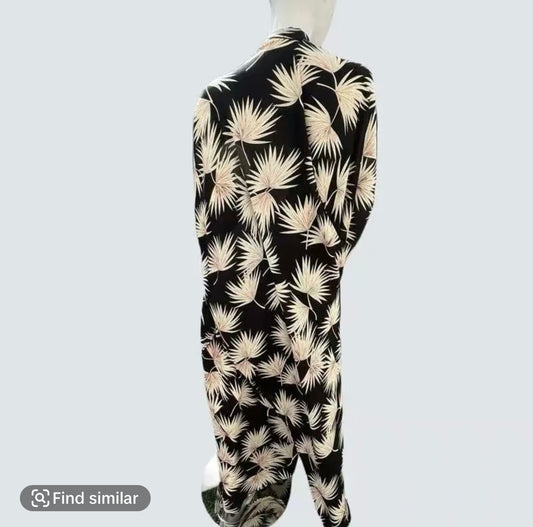 Midnight Palm Criss Cross Back Kimono