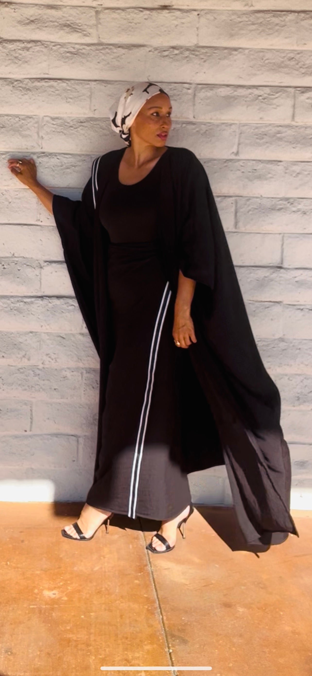 Sport Mode Abaya & Wrap Skirt Set