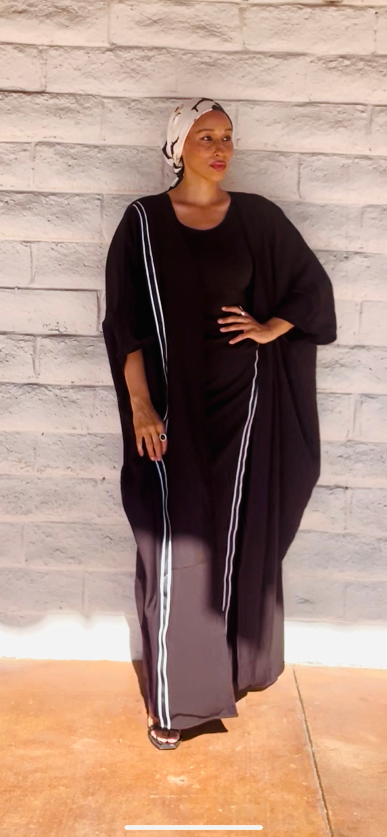 Sport Mode Abaya & Wrap Skirt Set
