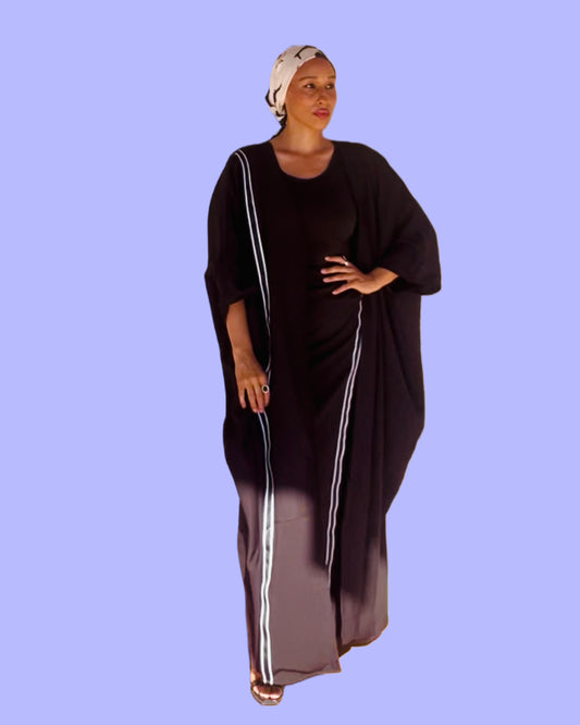 Sport Mode Abaya & Wrap Skirt Set