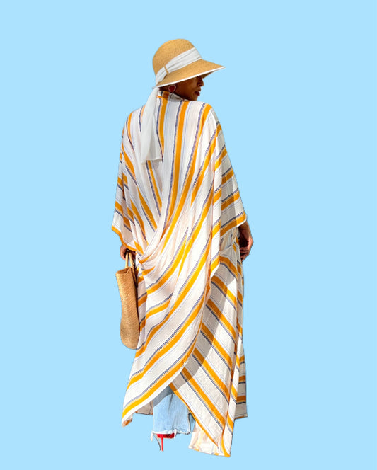 Criss Cross Back Kimono in Yellow