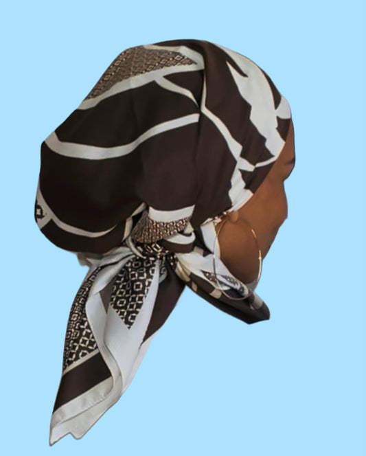 Brown and Cream Floral Scarf