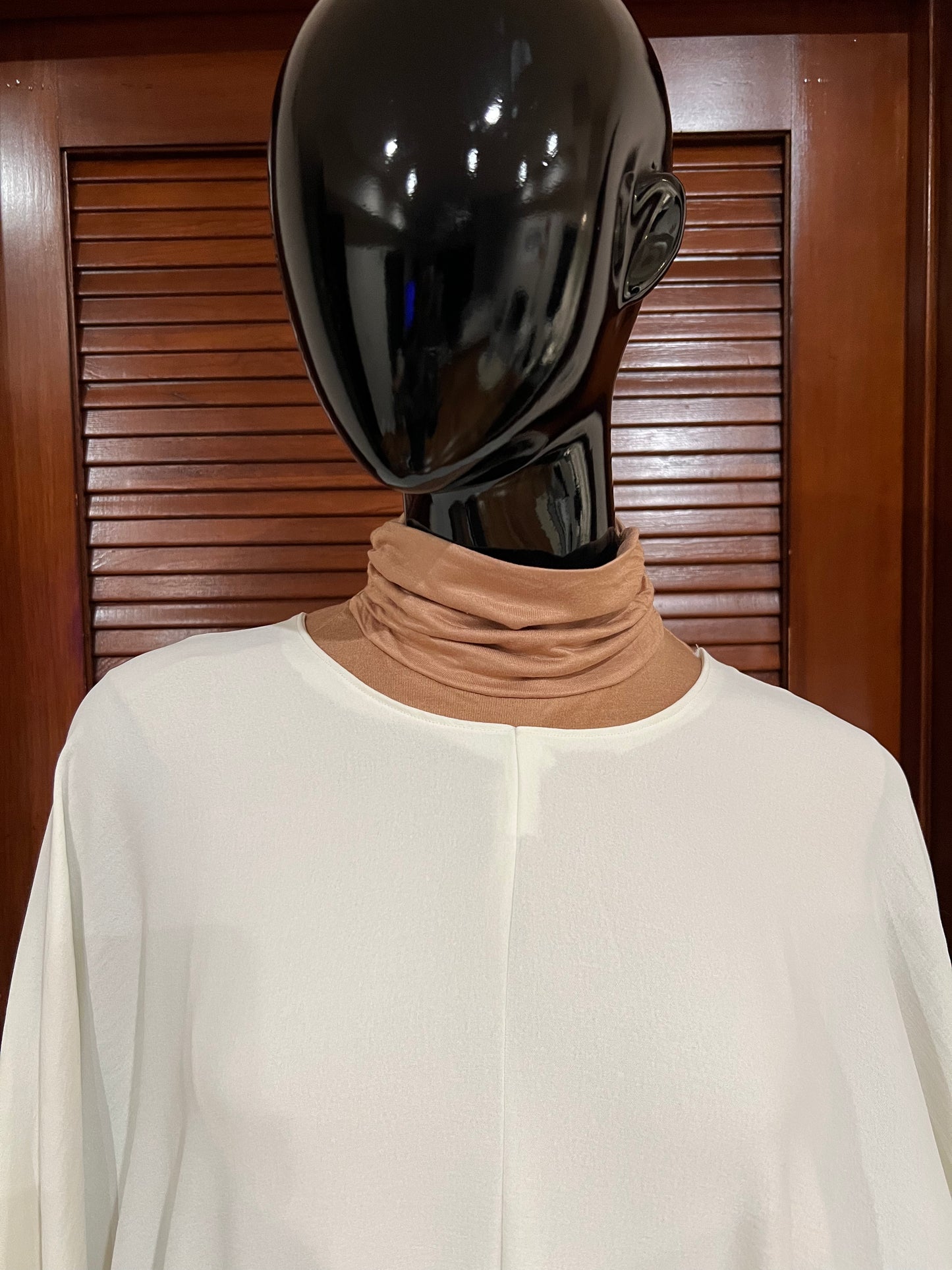 Detachable Faux Collar in Camel