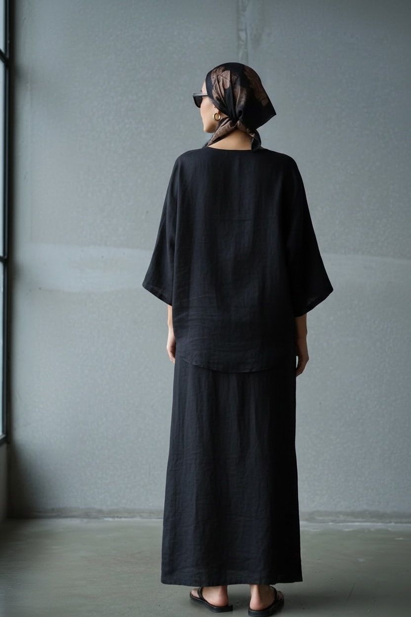 The Essential Black Linen Set