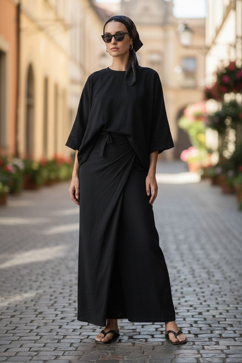 The Essential Black Linen Set