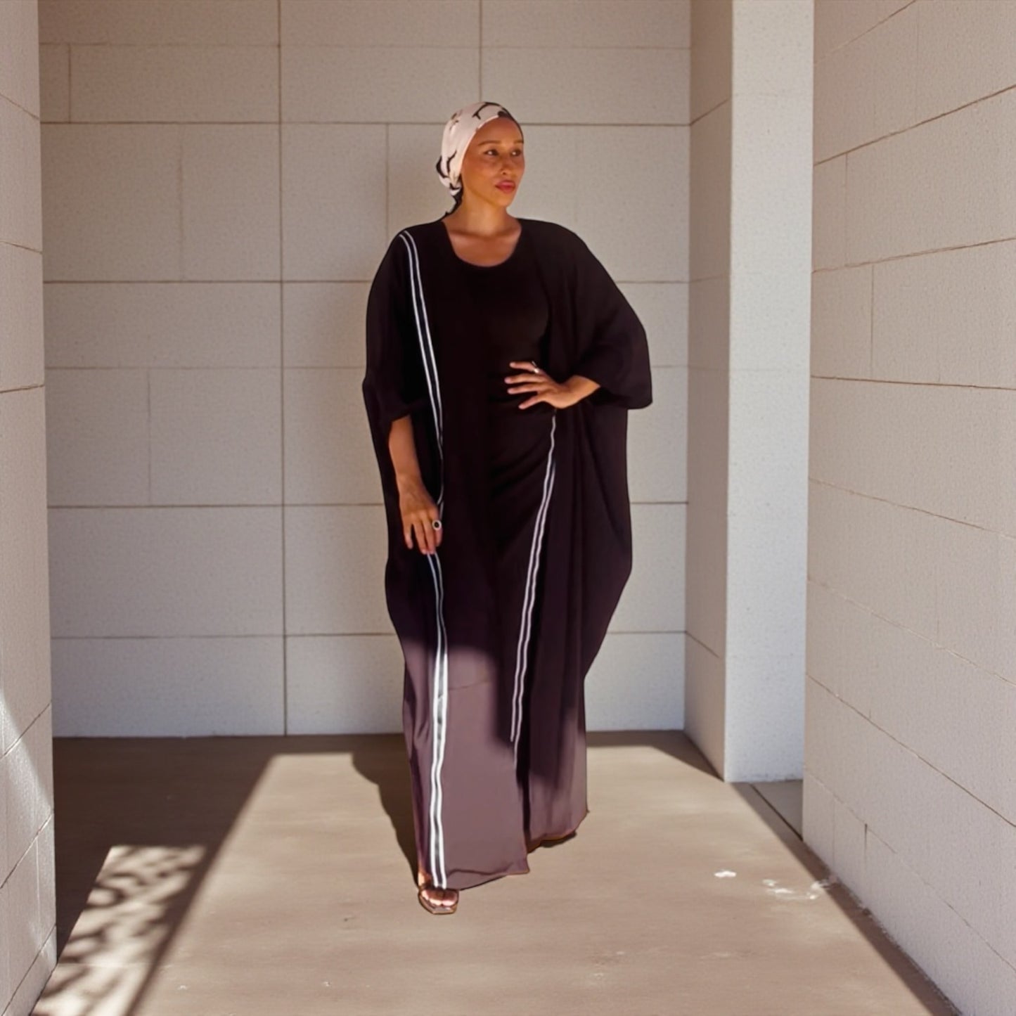 Sport Mode Abaya & Wrap Skirt Set