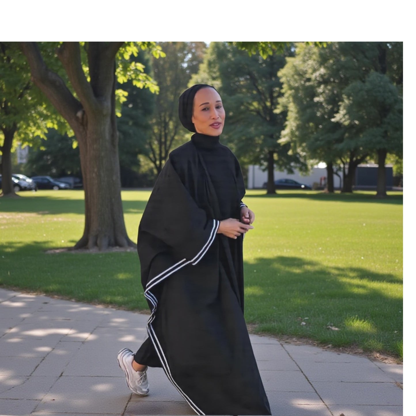 Sport Trimmed Open Abaya